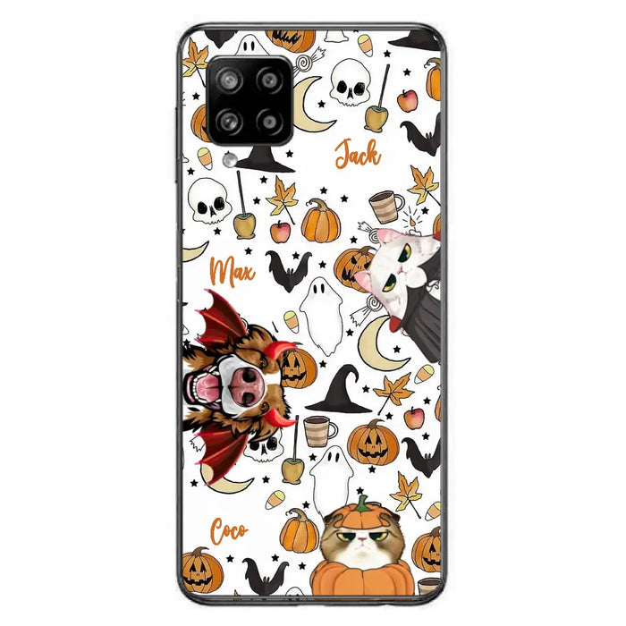 Custom Personalized Halloween Pet Phone Case - Upto 3 Pets - Gift Idea For Dog/Cat Owners - Case for iPhone/Samsung