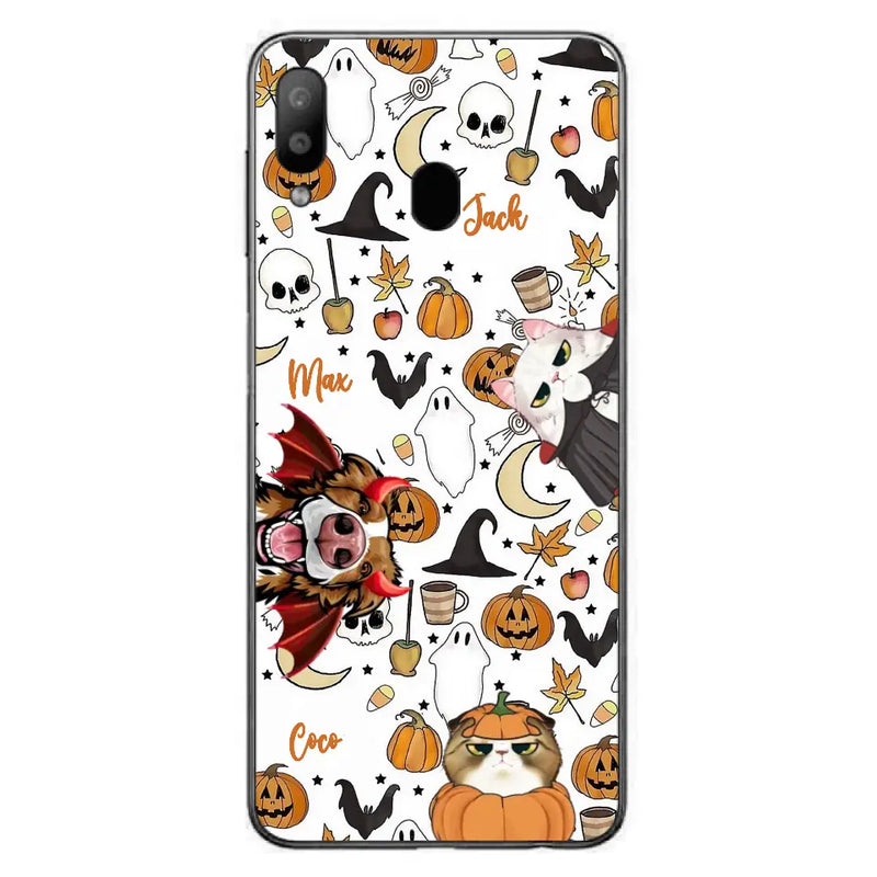 Personalized Halloween Pet Phone Case - Up to 3 Pets - Gift Idea For Dog/Cat Owners - Case for iPhone/Samsung