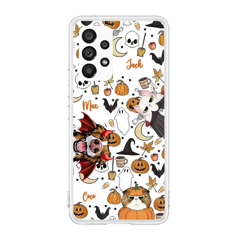 Personalized Halloween Pet Phone Case - Up to 3 Pets - Gift Idea For Dog/Cat Owners - Case for iPhone/Samsung