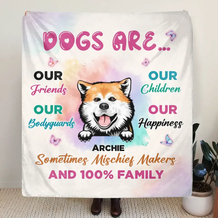 Personalized Dog Quilt/Single Layer Fleece Blanket/Pillow Cover - Gift Idea For Dog Lovers - Dogs Are Our Friends Our Bodyguards