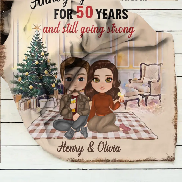 Personalized Couple Fleece Throw Blanket/Quilt - Anniversary Gift Idea For Couple - Annoying Each Other For 50 Years And Still Going Strong