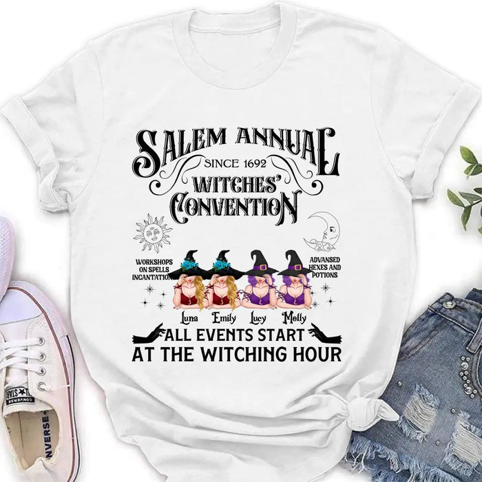 Personalized Halloween Witch Shirt/ Hoodie - Gift Idea For Halloween/Besties - Upto 4 Witches - Salem Annual Since 1692 Witches' Convention