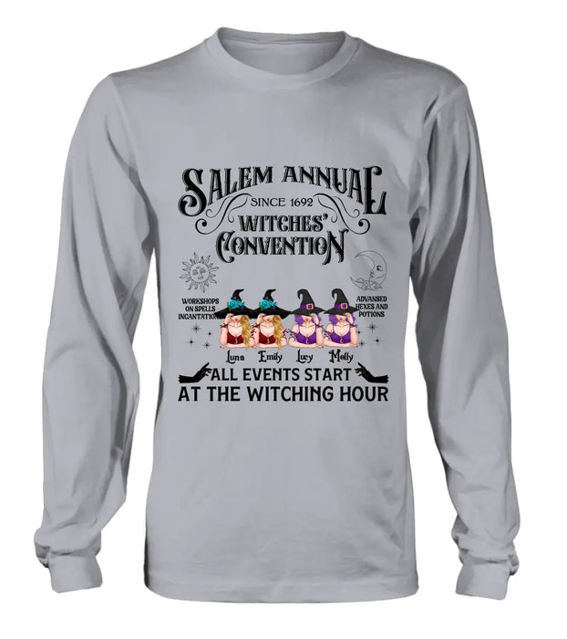 Personalized Halloween Witch Shirt/ Hoodie - Gift Idea For Halloween/Besties - Upto 4 Witches - Salem Annual Since 1692 Witches' Convention