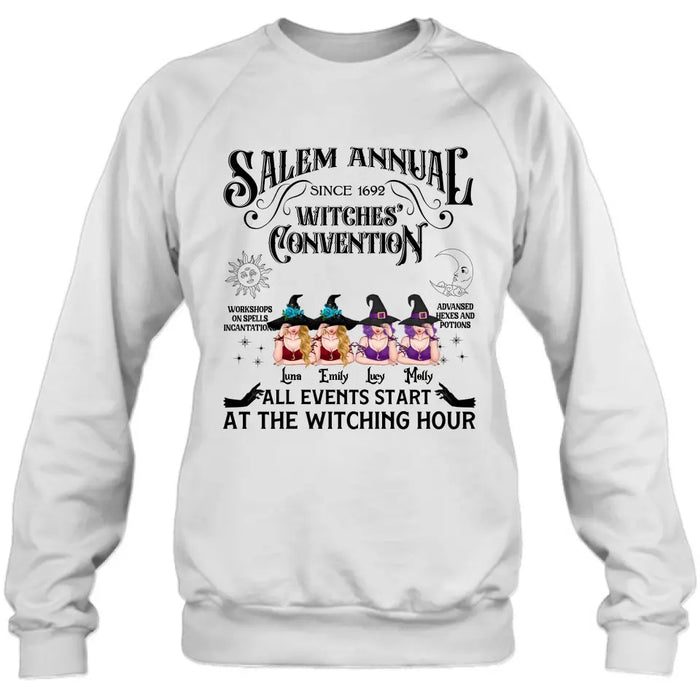 Personalized Halloween Witch Shirt/ Hoodie - Gift Idea For Halloween/Besties - Upto 4 Witches - Salem Annual Since 1692 Witches' Convention