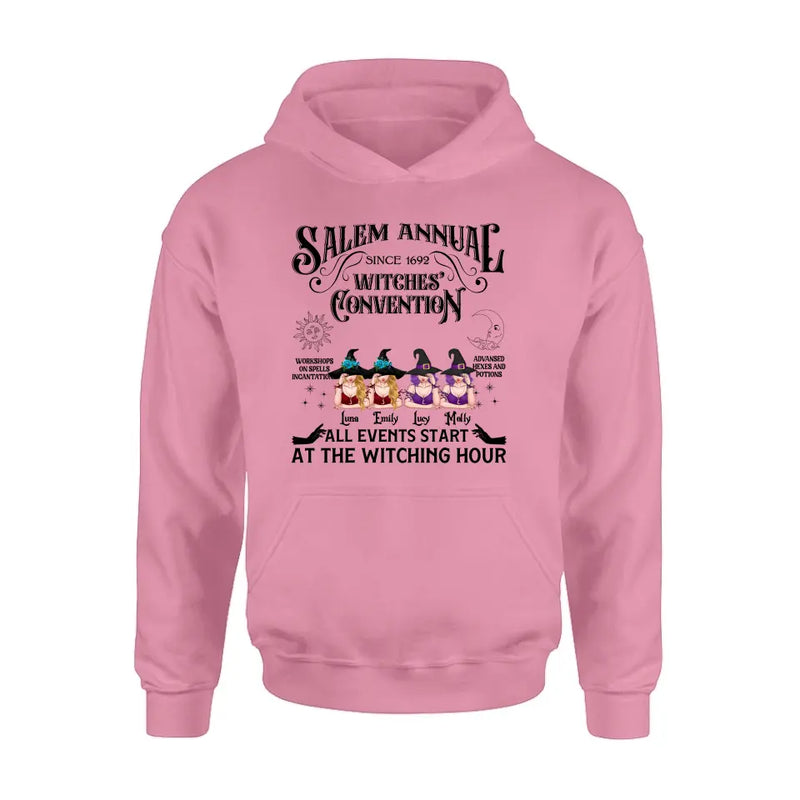 Personalized Halloween Witch Shirt/Hoodie - Gift Idea For Halloween/Besties - Up to 4 Witches - Salem Annual Since 1692 Witches' Convention