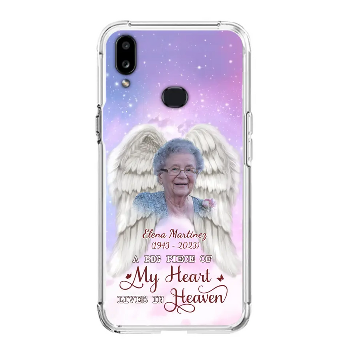 Custom Personalized Memorial Photo Phone Case - Memorial Gift Idea for Family - A Big Piece Of My Heart Lives In Heaven - Case for iPhone/Samsung