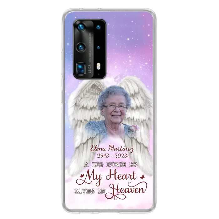 Custom Personalized Memorial Photo Phone Case - Memorial Gift Idea for Family - A Big Piece Of My Heart Lives In Heaven - Case for Xiaomi/Huawei/Oppo