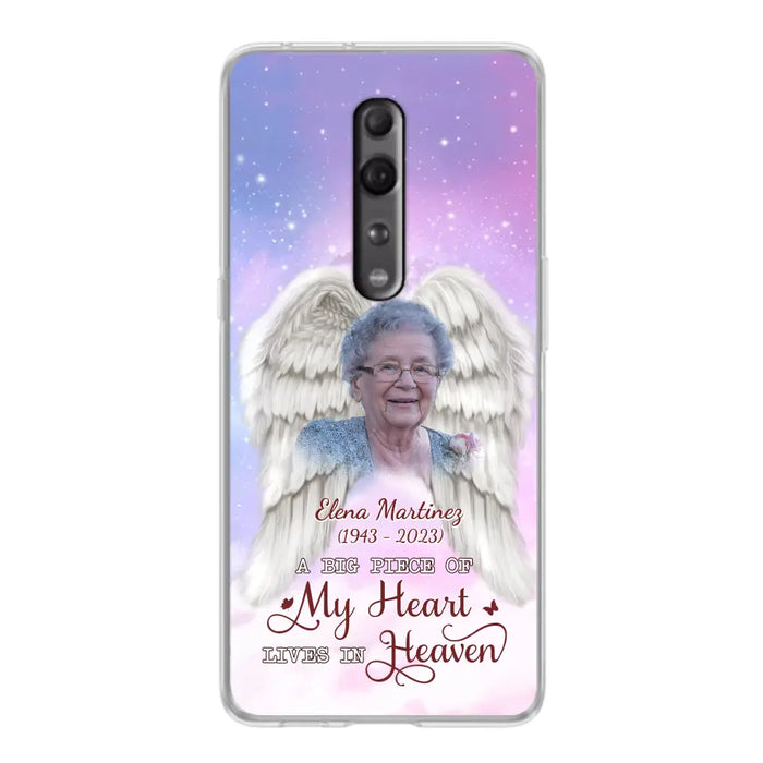 Custom Personalized Memorial Photo Phone Case - Memorial Gift Idea for Family - A Big Piece Of My Heart Lives In Heaven - Case for Xiaomi/Huawei/Oppo