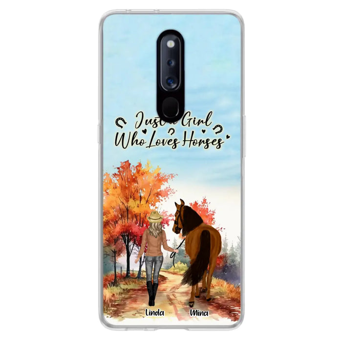 Custom Personalized Horse Girl Fall Season Phone Case - Gift Idea For Horse Lovers - Up To 6 Horses - Just A Girl Who Loves Horses - Cases For Xiaomi/ Oppo/ Huawei