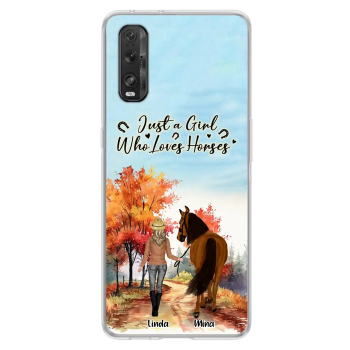 Custom Personalized Horse Girl Fall Season Phone Case - Gift Idea For Horse Lovers - Up To 6 Horses - Just A Girl Who Loves Horses - Cases For Xiaomi/ Oppo/ Huawei