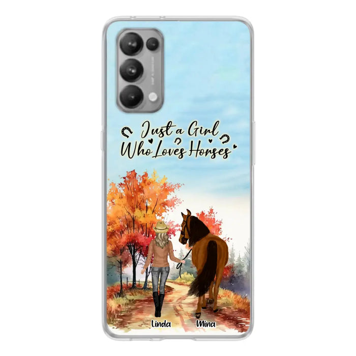 Custom Personalized Horse Girl Fall Season Phone Case - Gift Idea For Horse Lovers - Up To 6 Horses - Just A Girl Who Loves Horses - Cases For Xiaomi/ Oppo/ Huawei