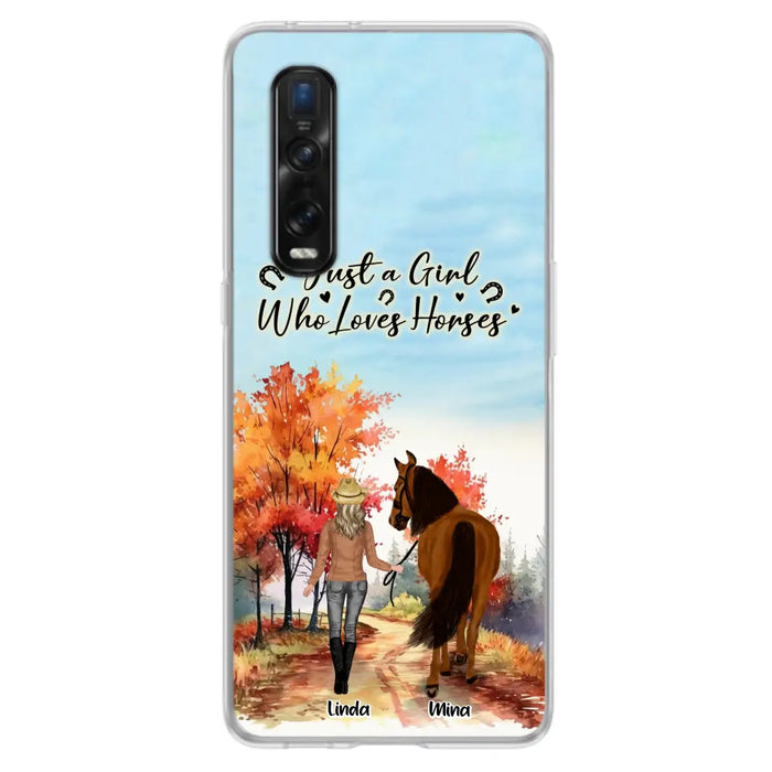 Custom Personalized Horse Girl Fall Season Phone Case - Gift Idea For Horse Lovers - Up To 6 Horses - Just A Girl Who Loves Horses - Cases For Xiaomi/ Oppo/ Huawei