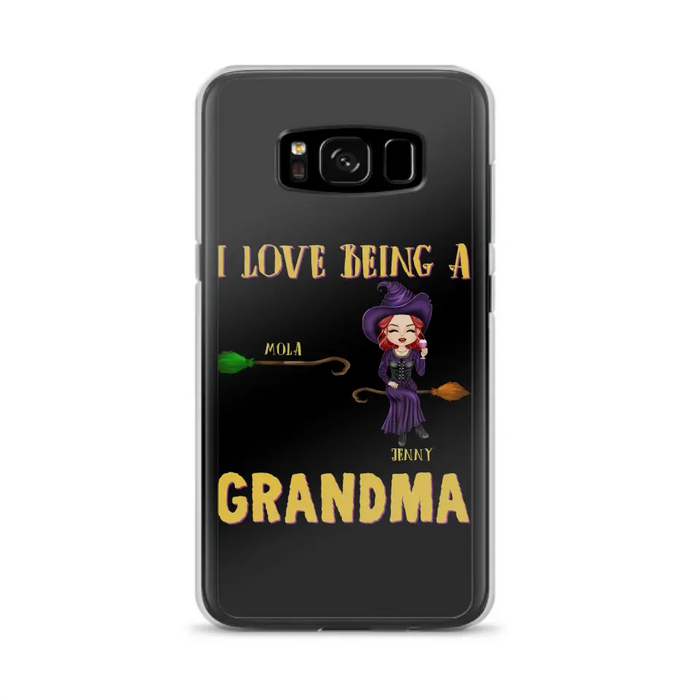 Personalized Witch Grandma Phone Case - Gift Idea For Halloween/Witch/Grandma - Upto 8 Kids - I Love Being A Grandma - Case For iPhone/Samsung