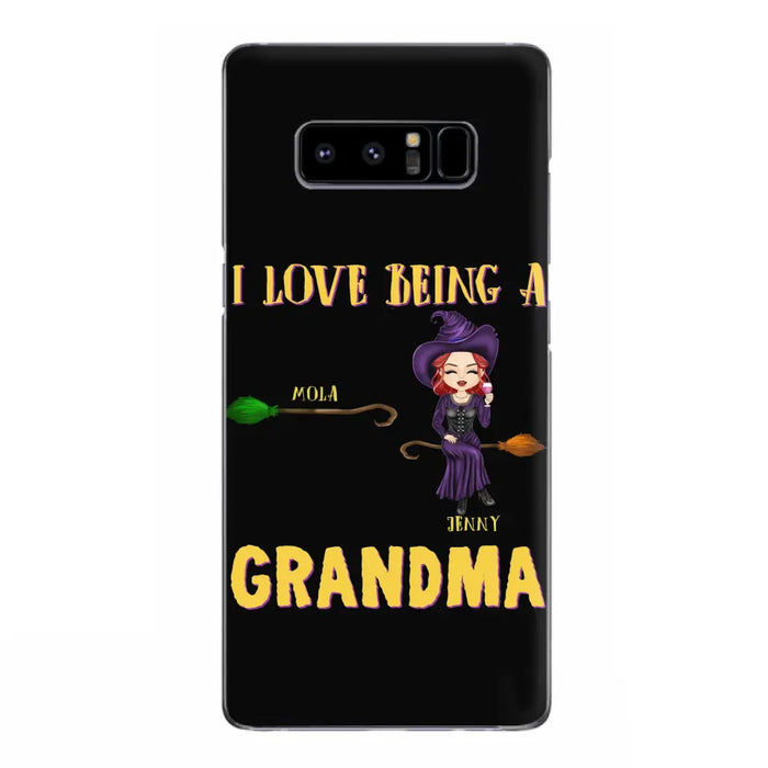 Personalized Witch Grandma Phone Case - Gift Idea For Halloween/Witch/Grandma - Upto 8 Kids - I Love Being A Grandma - Case For iPhone/Samsung