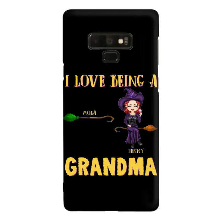 Personalized Witch Grandma Phone Case - Gift Idea For Halloween/Witch/Grandma - Upto 8 Kids - I Love Being A Grandma - Case For iPhone/Samsung