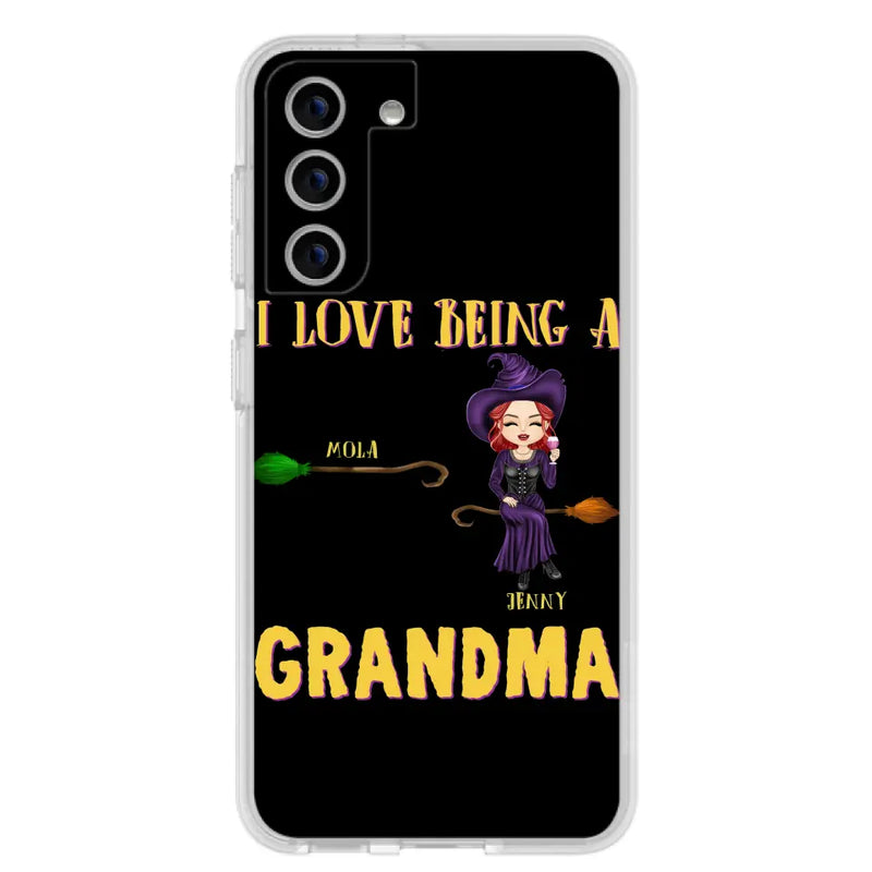 Personalized Witch Grandma Phone Case - Gift Idea For Halloween/Witch/Grandma - Up to 8 Kids - I Love Being A Grandma - Case For iPhone/Samsung