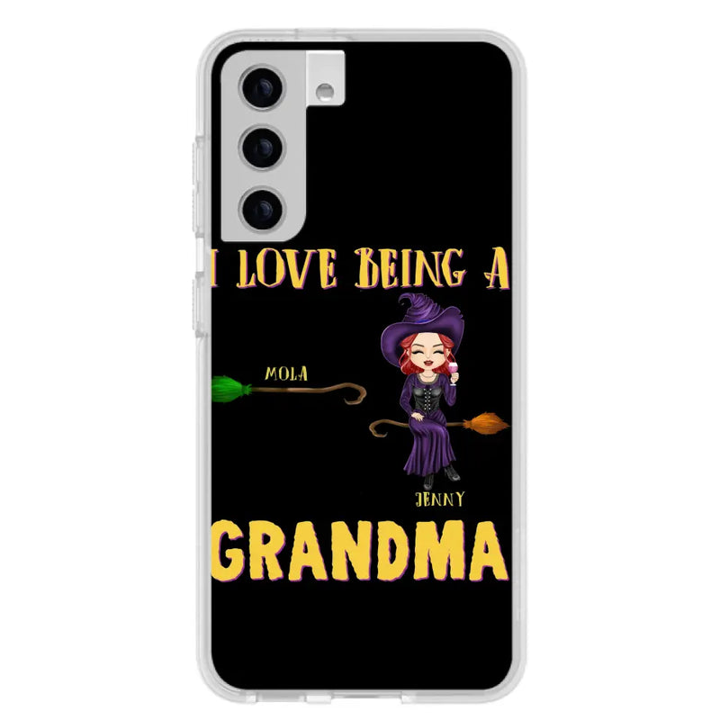 Personalized Witch Grandma Phone Case - Gift Idea For Halloween/Witch/Grandma - Up to 8 Kids - I Love Being A Grandma - Case For iPhone/Samsung