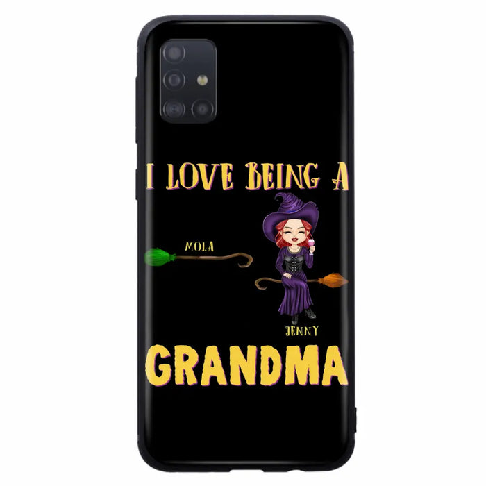 Personalized Witch Grandma Phone Case - Gift Idea For Halloween/Witch/Grandma - Upto 8 Kids - I Love Being A Grandma - Case For iPhone/Samsung