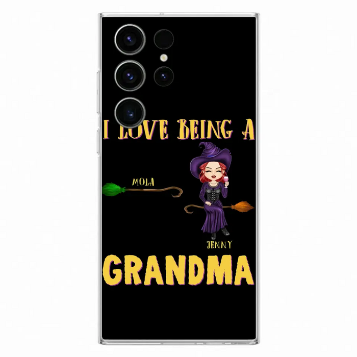 Personalized Witch Grandma Phone Case - Gift Idea For Halloween/Witch/Grandma - Upto 8 Kids - I Love Being A Grandma - Case For iPhone/Samsung