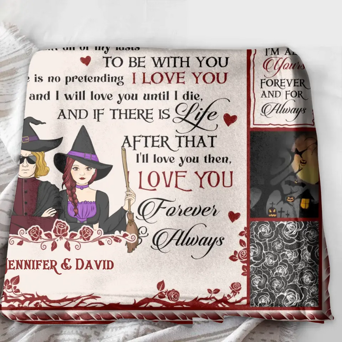 Custom Personalized Halloween Couple Single Layer Fleece/Quilt Blanket - Gift Idea For Couple/Halloween - My Only Love