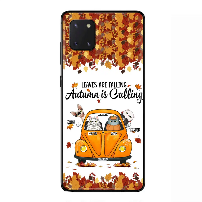Personalized Pet Phone Case - Gift Idea For Cat/Dog Lovers - Up to 4 Pets - Case For iPhone/Samsung - Leaves Are Falling Autumn Is Calling