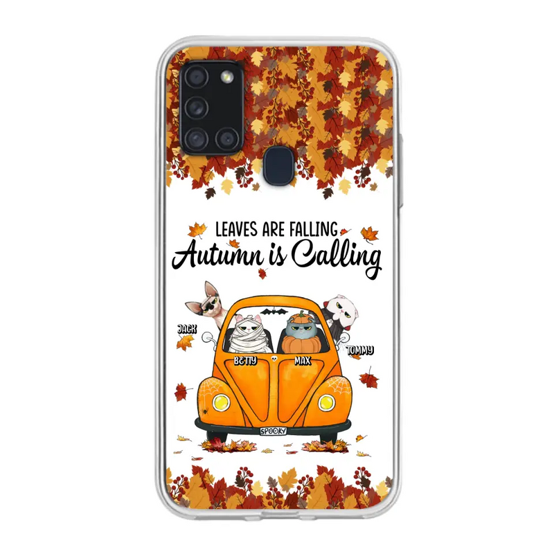 Personalized Pet Phone Case - Gift Idea For Cat/Dog Lovers - Up to 4 Pets - Case For iPhone/Samsung - Leaves Are Falling Autumn Is Calling