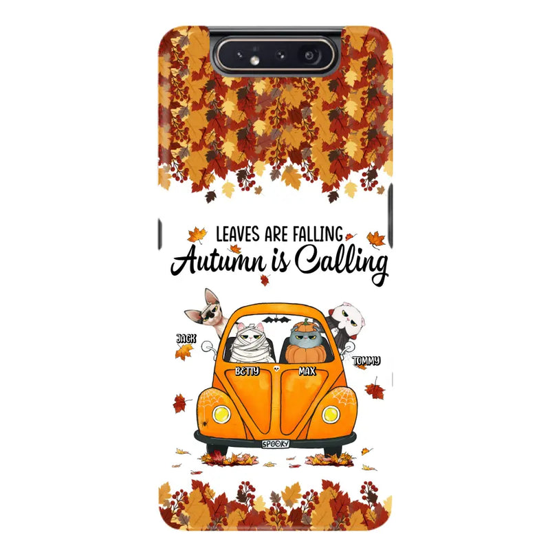 Personalized Pet Phone Case - Gift Idea For Cat/Dog Lovers - Up to 4 Pets - Case For iPhone/Samsung - Leaves Are Falling Autumn Is Calling