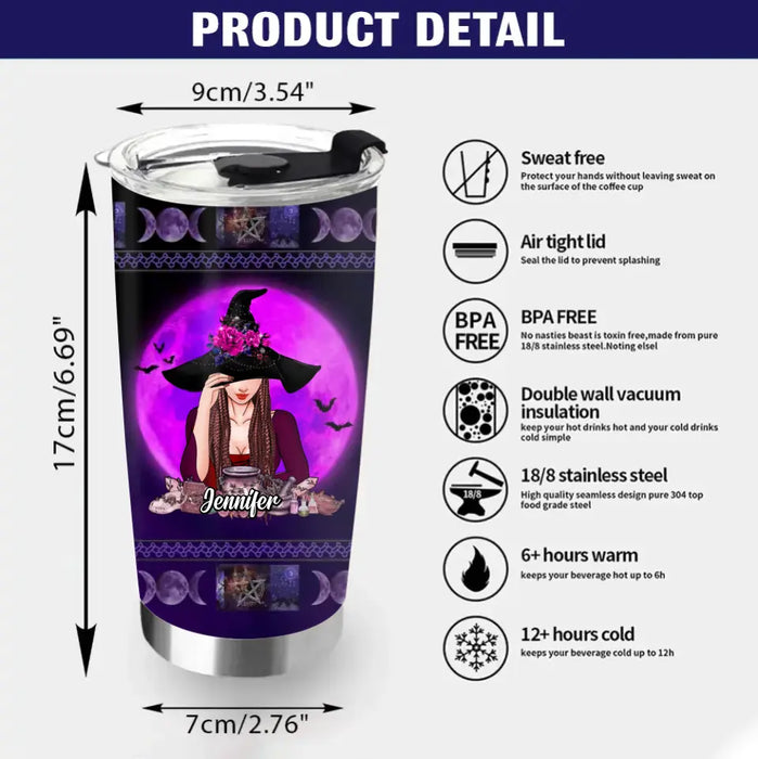 Custom Personalized Halloween Witch Tumbler - Gift Idea For Halloween/Witch Lovers - I'm Not A Bad Witch I'm A Real Witch