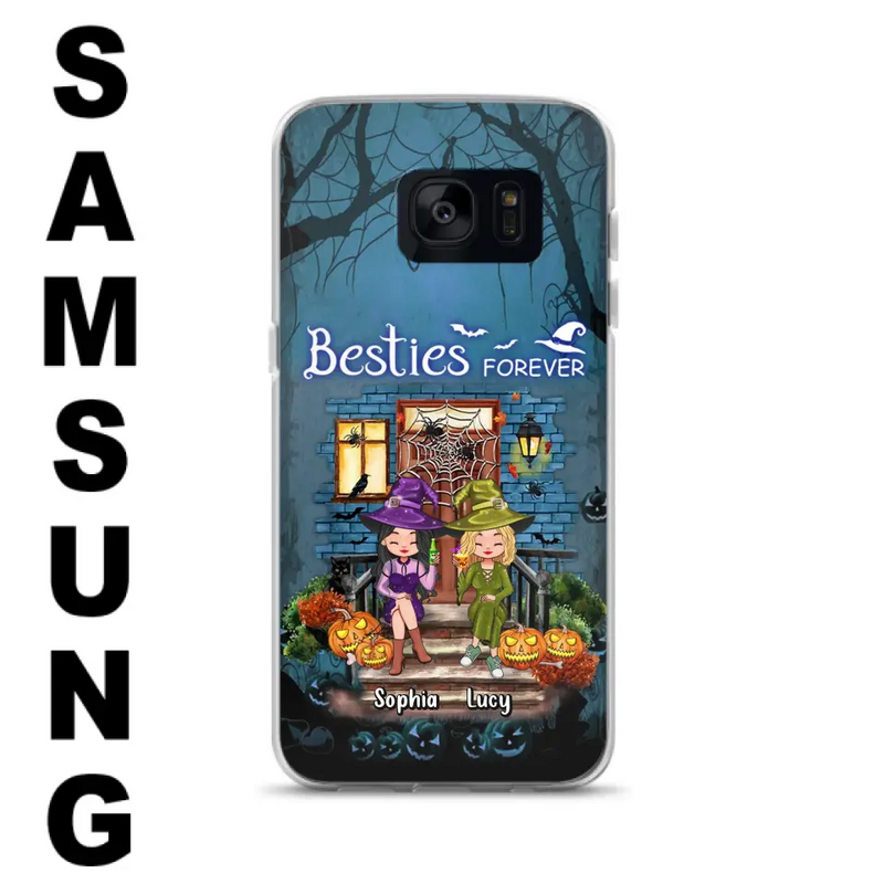 Personalized Halloween Friend Phone Case - Up to 5 Friends - Halloween Gift Idea for Friends/Sisters - Besties Forever - Case for iPhone/Samsung