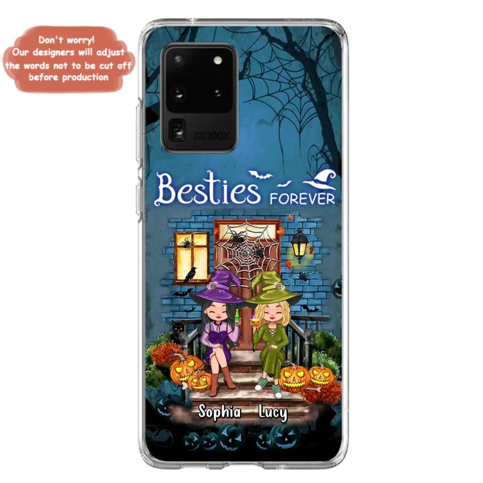 Custom Personalized Halloween Friend Phone Case - Upto 5 Friends - Halloween Gift Idea for Friends/Sisters - Besties Forever - Case for iPhone/Samsung