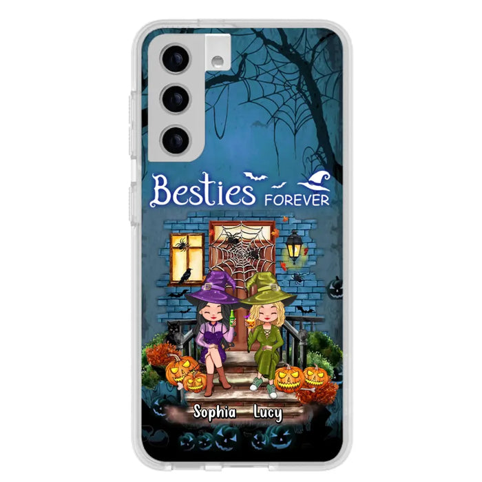 Custom Personalized Halloween Friend Phone Case - Upto 5 Friends - Halloween Gift Idea for Friends/Sisters - Besties Forever - Case for iPhone/Samsung