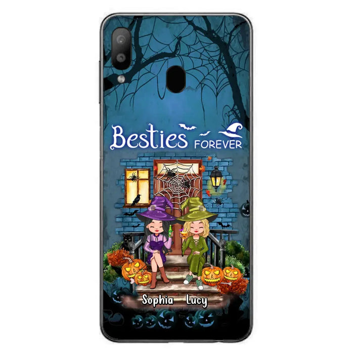 Custom Personalized Halloween Friend Phone Case - Upto 5 Friends - Halloween Gift Idea for Friends/Sisters - Besties Forever - Case for iPhone/Samsung