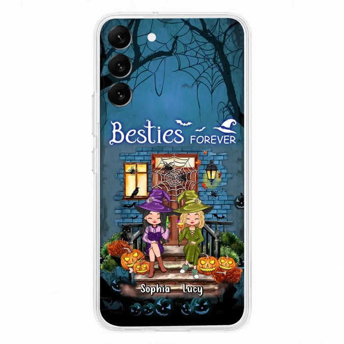 Custom Personalized Halloween Friend Phone Case - Upto 5 Friends - Halloween Gift Idea for Friends/Sisters - Besties Forever - Case for iPhone/Samsung