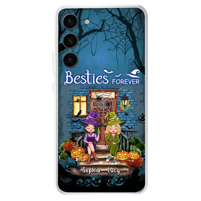 Custom Personalized Halloween Friend Phone Case - Upto 5 Friends - Halloween Gift Idea for Friends/Sisters - Besties Forever - Case for iPhone/Samsung