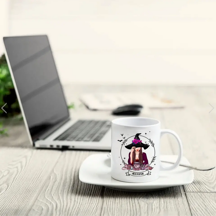 Custom Personalized Witch Coffee Mug - Gift Idea For Halloween/Witch Lovers - I'm Not A Bad Witch I'm A Real Witch