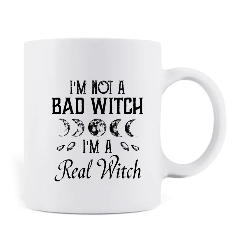 Personalized Witch Coffee Mug - Gift Idea For Halloween/Witch Lover - Up to 4 Pets - I'm A Real Witch