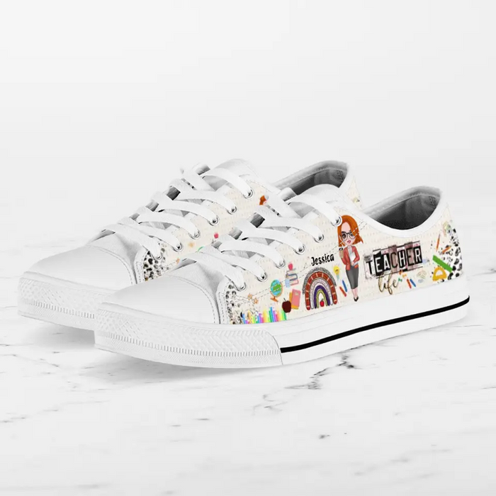 Personalized Teacher Low Top Sneakers - Gift Idea For Teacher's Day/ Birthday/ Friend