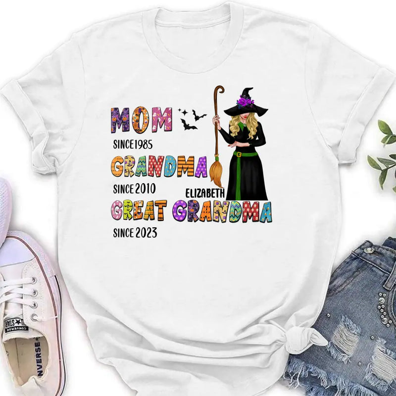 Personalized Halloween Witch Shirt/Hoodie - Gift Idea For Halloween - Mom Since 1985 Grandma Since 2010