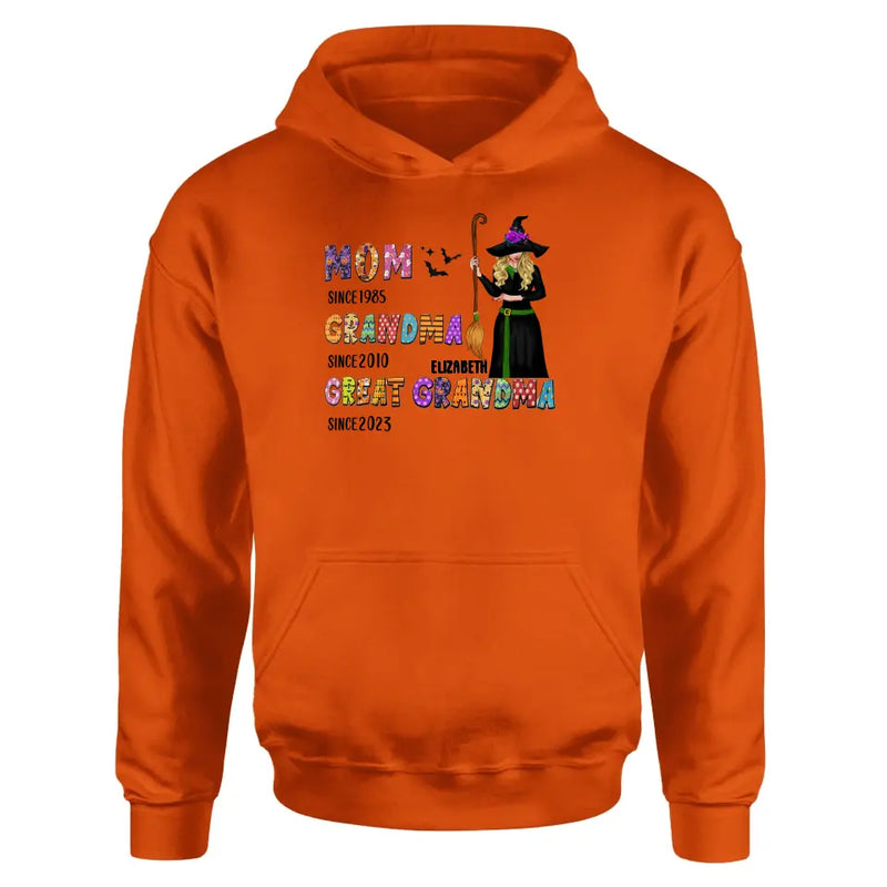 Personalized Halloween Witch Shirt/Hoodie - Gift Idea For Halloween - Mom Since 1985 Grandma Since 2010