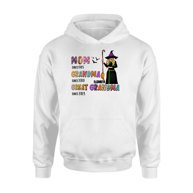 Personalized Halloween Witch Shirt/Hoodie - Gift Idea For Halloween - Mom Since 1985 Grandma Since 2010