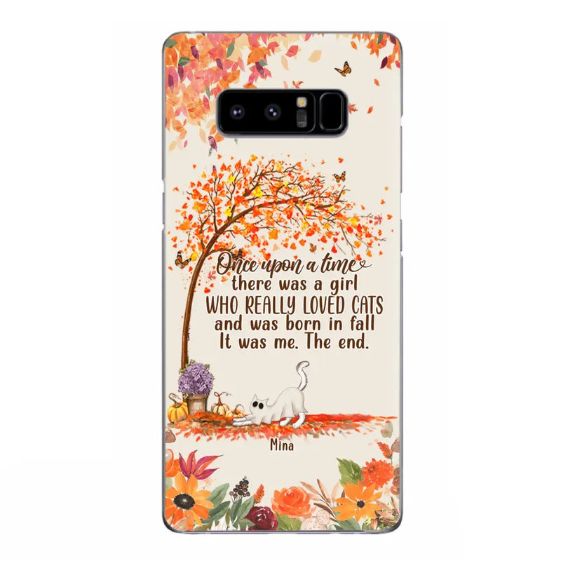 Personalized Cat & Fall Phone Case - Up to 6 Cats - Autumn Gift For Cat Lover - Once Upon A Time - Case For iPhone And Samsung