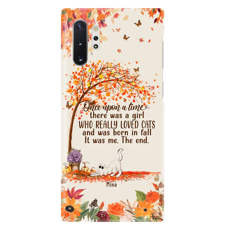 Personalized Cat & Fall Phone Case - Up to 6 Cats - Autumn Gift For Cat Lover - Once Upon A Time - Case For iPhone And Samsung