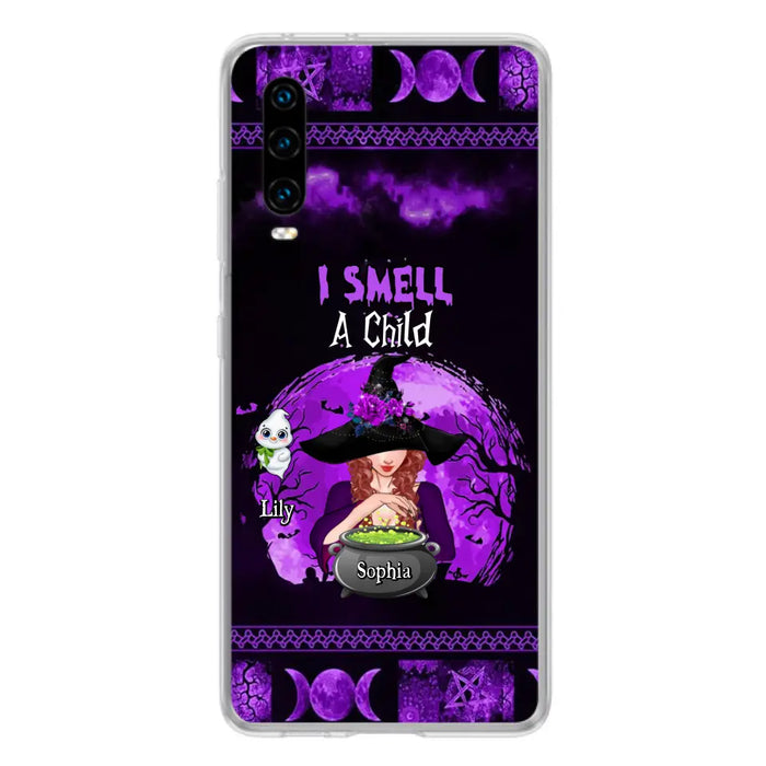 Custom Personalized Witch Phone Case - Upto 10 Children - Halloween Gift Idea for Family - I Smell Children - Case for Xiaomi/Huawei/Oppo