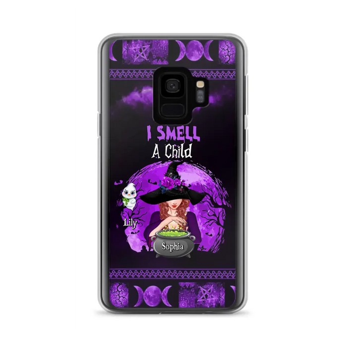 Custom Personalized Witch Phone Case - Upto 10 Children - Halloween Gift Idea for Family - I Smell Children - Case for iPhone/Samsung