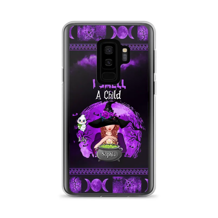 Custom Personalized Witch Phone Case - Upto 10 Children - Halloween Gift Idea for Family - I Smell Children - Case for iPhone/Samsung