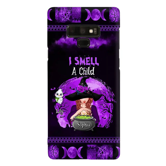 Custom Personalized Witch Phone Case - Upto 10 Children - Halloween Gift Idea for Family - I Smell Children - Case for iPhone/Samsung