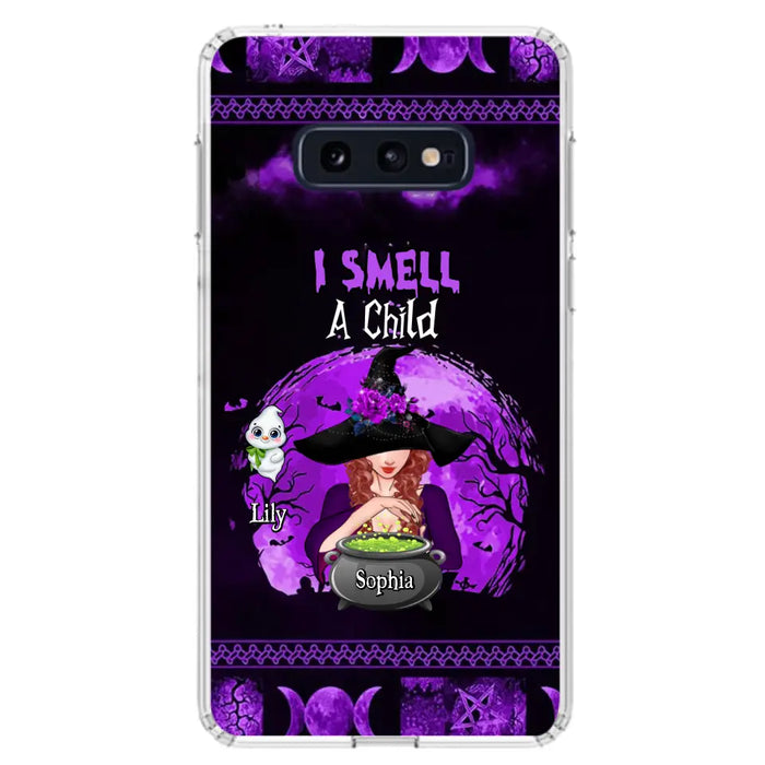 Custom Personalized Witch Phone Case - Upto 10 Children - Halloween Gift Idea for Family - I Smell Children - Case for iPhone/Samsung