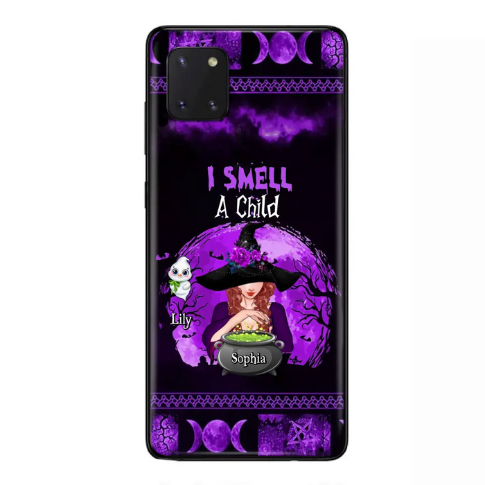 Custom Personalized Witch Phone Case - Upto 10 Children - Halloween Gift Idea for Family - I Smell Children - Case for iPhone/Samsung