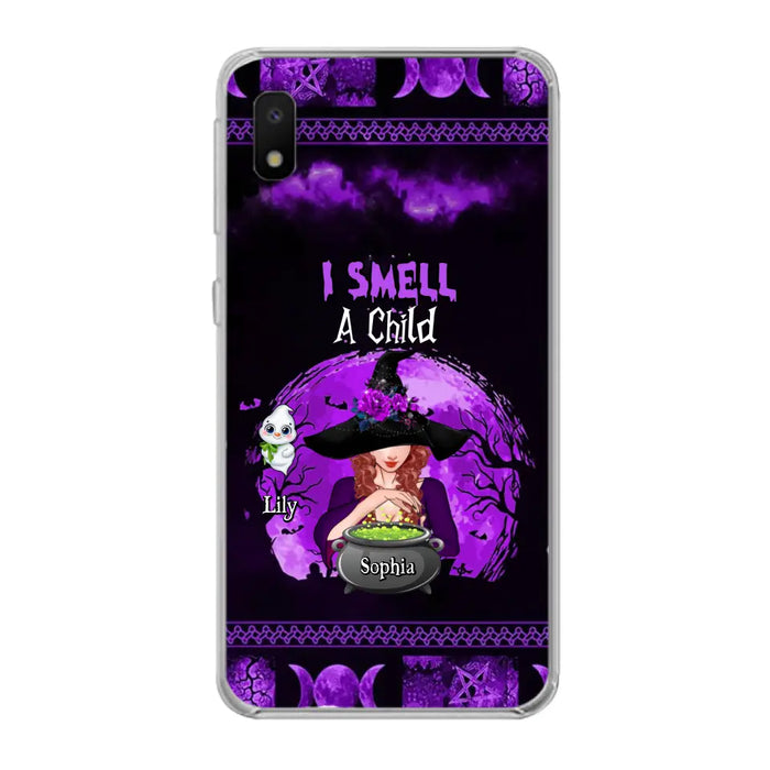 Custom Personalized Witch Phone Case - Upto 10 Children - Halloween Gift Idea for Family - I Smell Children - Case for iPhone/Samsung