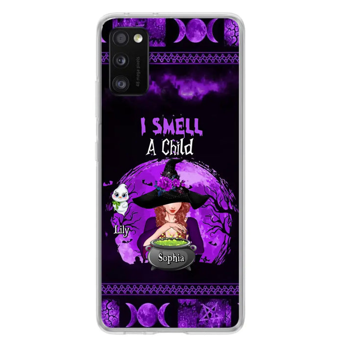 Custom Personalized Witch Phone Case - Upto 10 Children - Halloween Gift Idea for Family - I Smell Children - Case for iPhone/Samsung